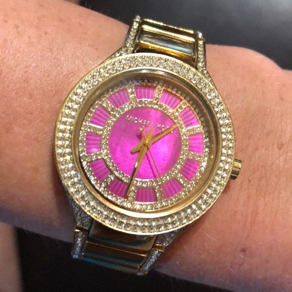 Michael Kors Mini Kerry Fuchsia Gold 